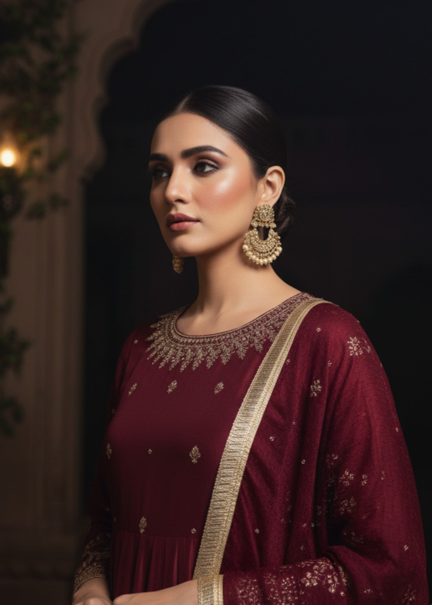 Maroon Bloom | 3pcs Kattan Silk Maxi