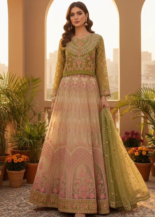 Mehndi Glow | 3pcs Lehenga Set