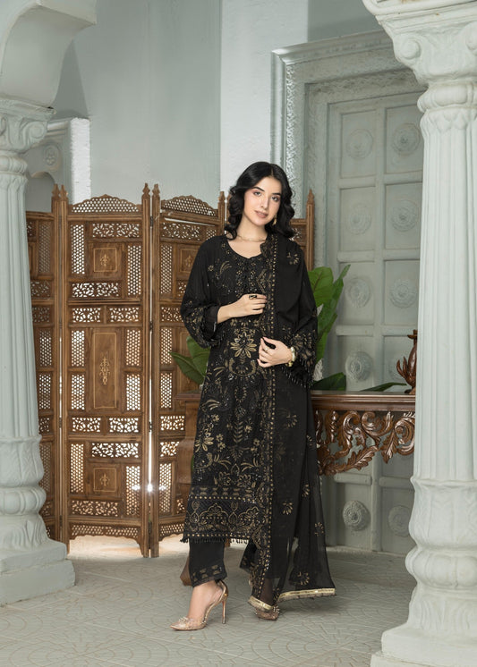 Bemisaal Black | 3pcs Chiffon