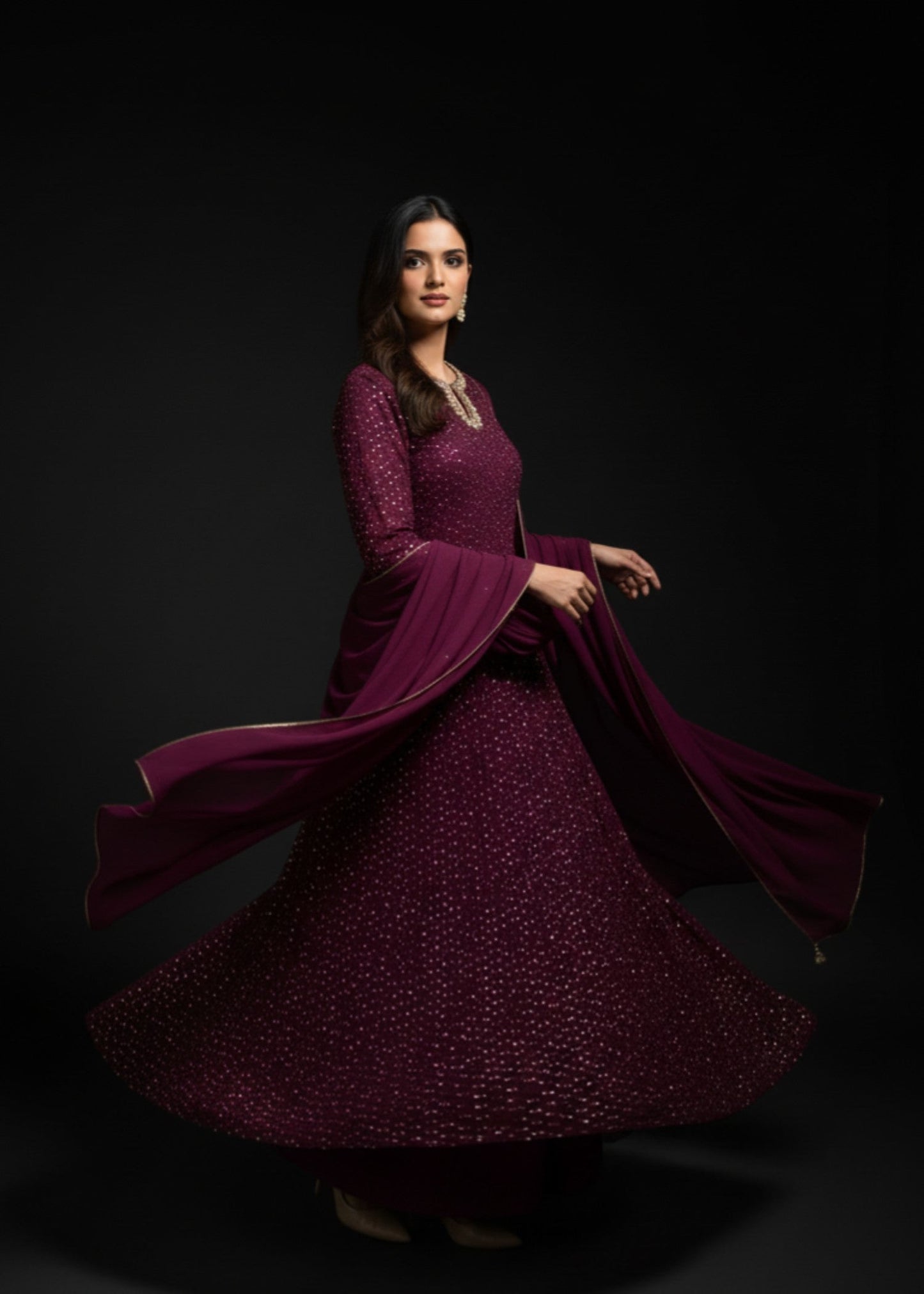 Wine Bliss | 3pcs Chiffon Maxi