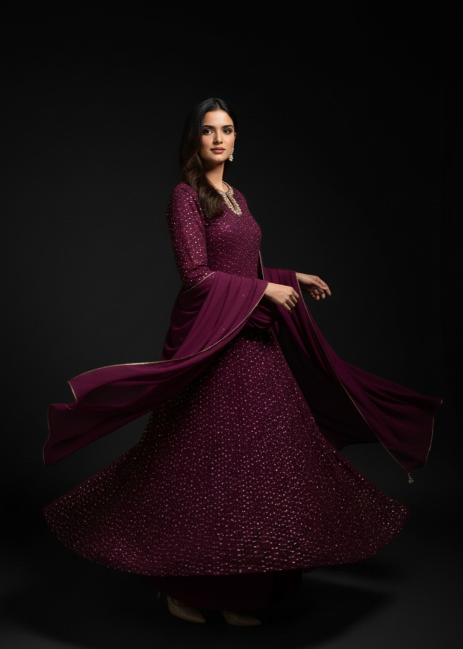 Wine Bliss | 3pcs Chiffon Maxi