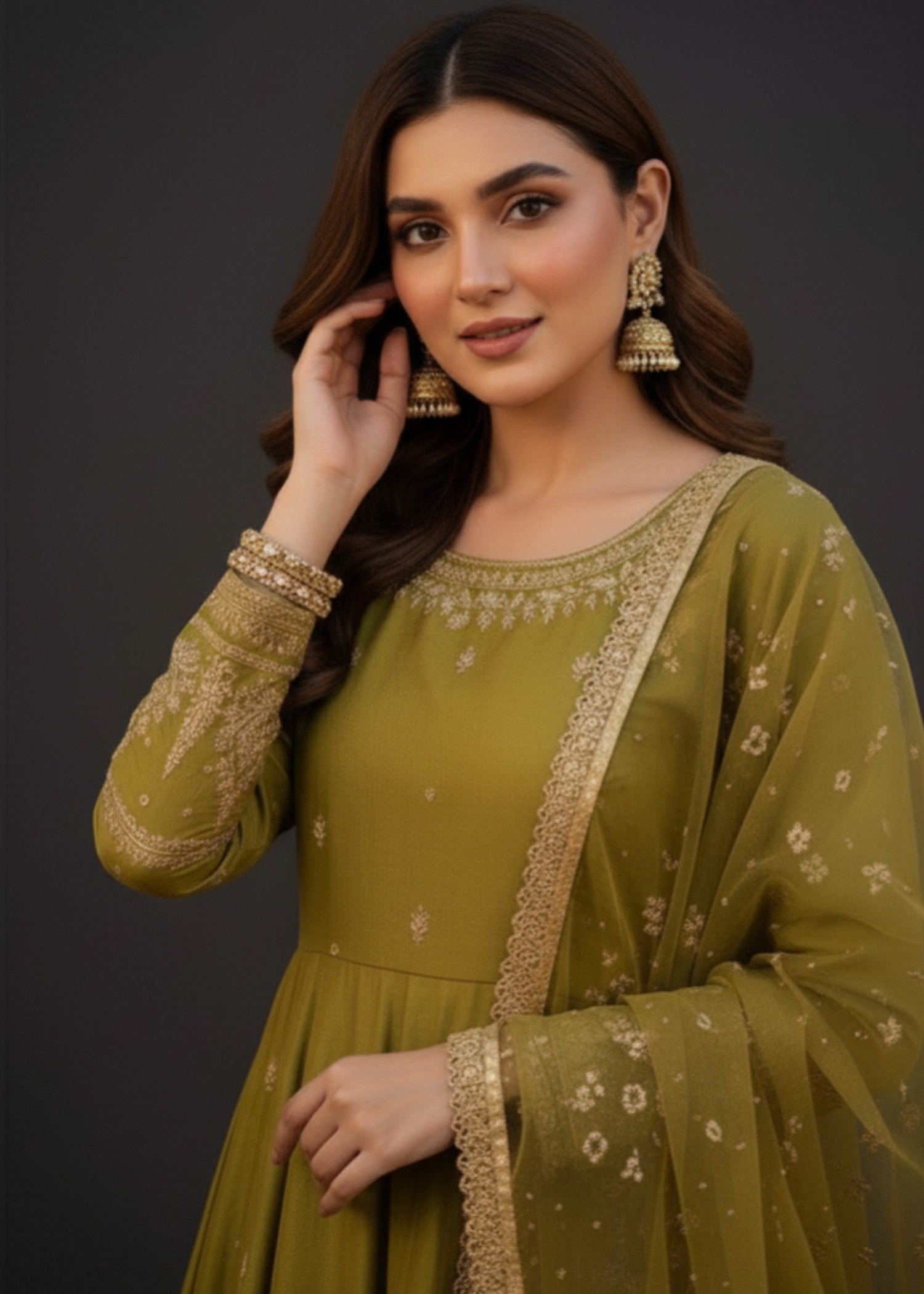 Olive Bloom | 3pcs Kattan Silk Maxi