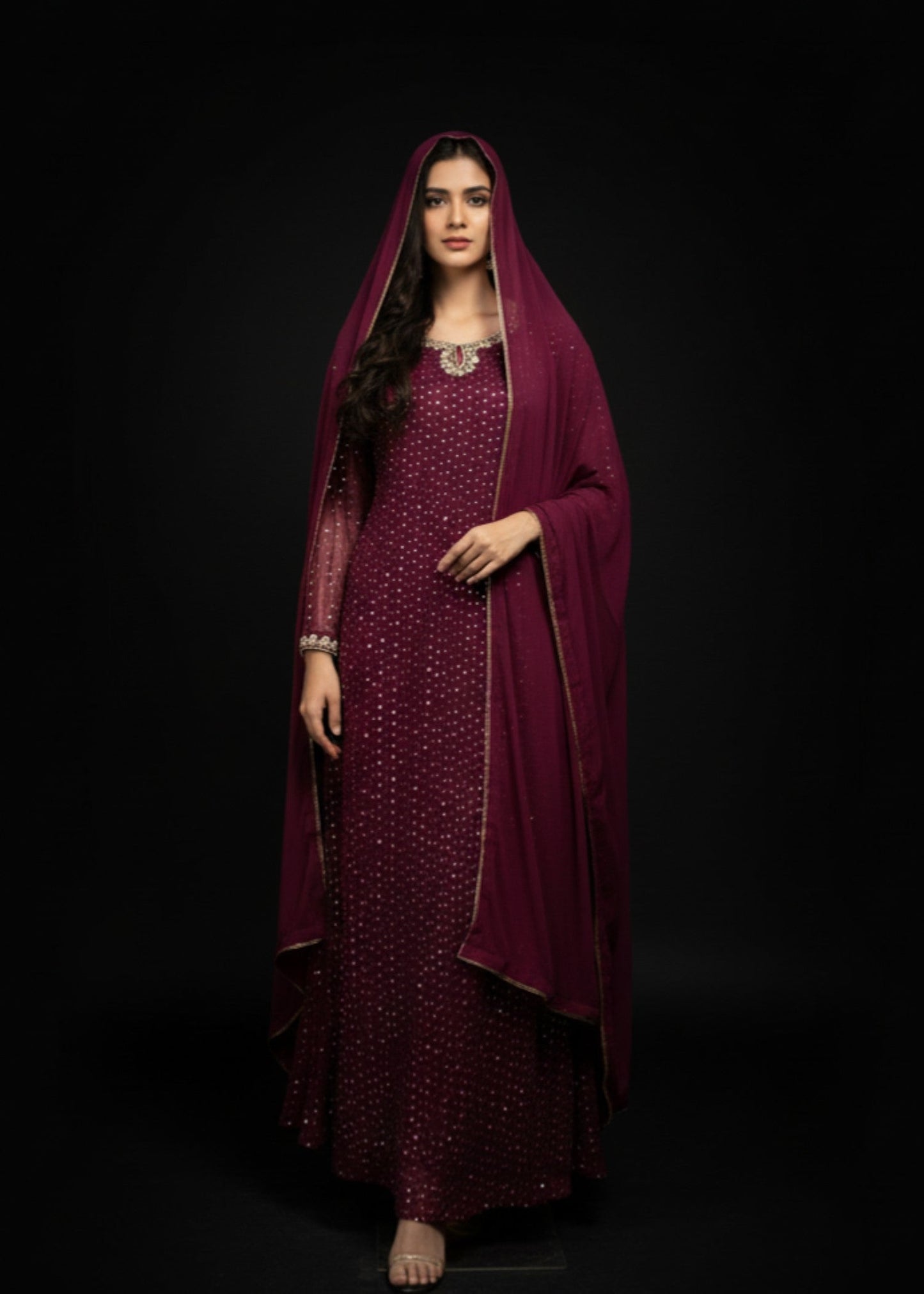 Wine Bliss | 3pcs Chiffon Maxi