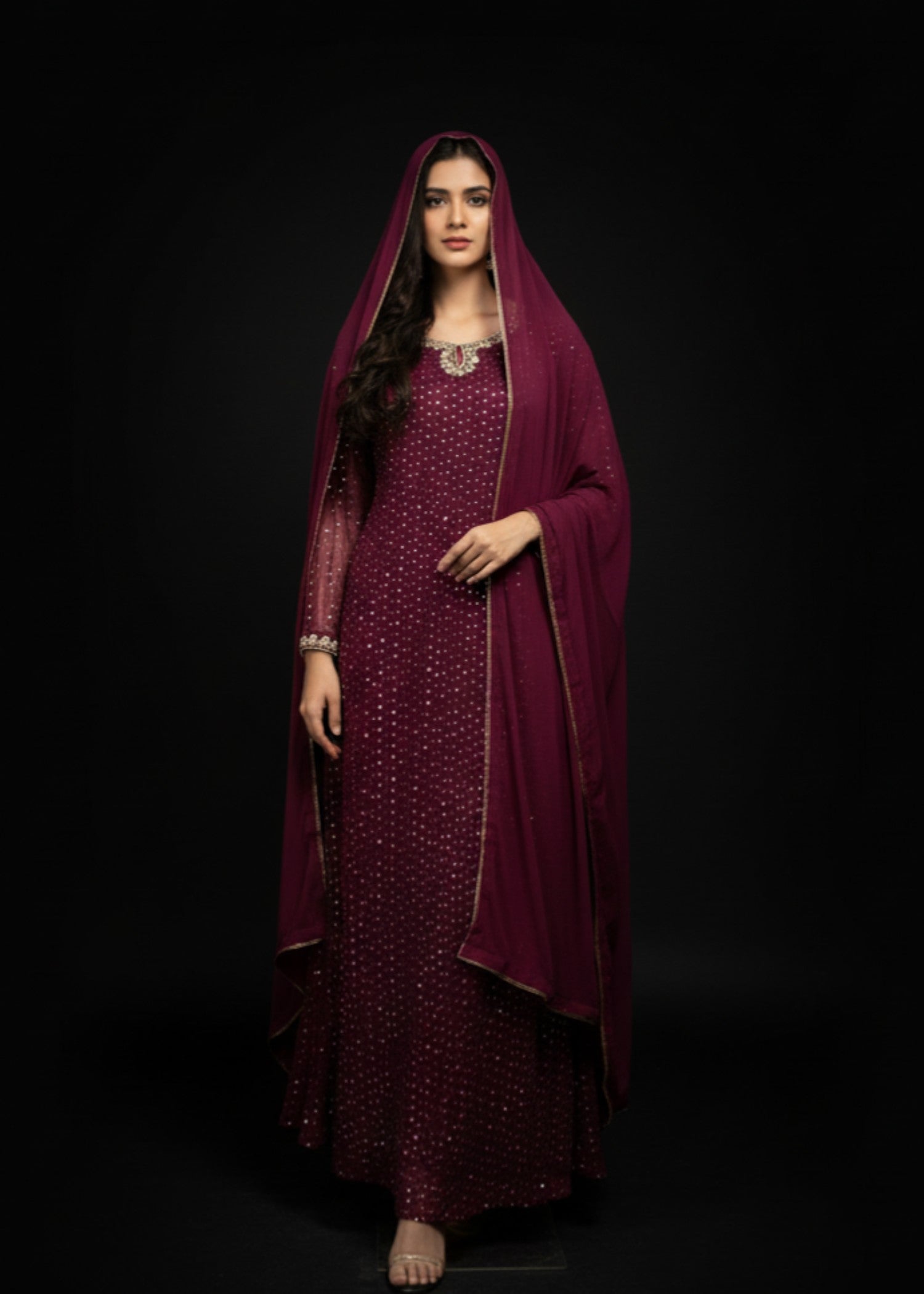 Wine Bliss | 3pcs Chiffon Maxi