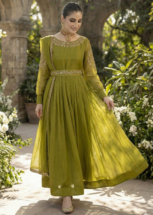 Olive Bliss | 3pcs Chiffon Maxi