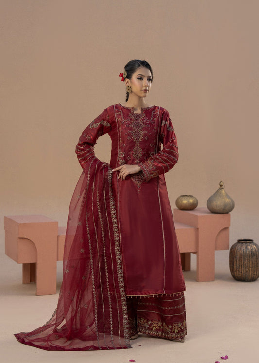 Riya Red | 3pcs Silk