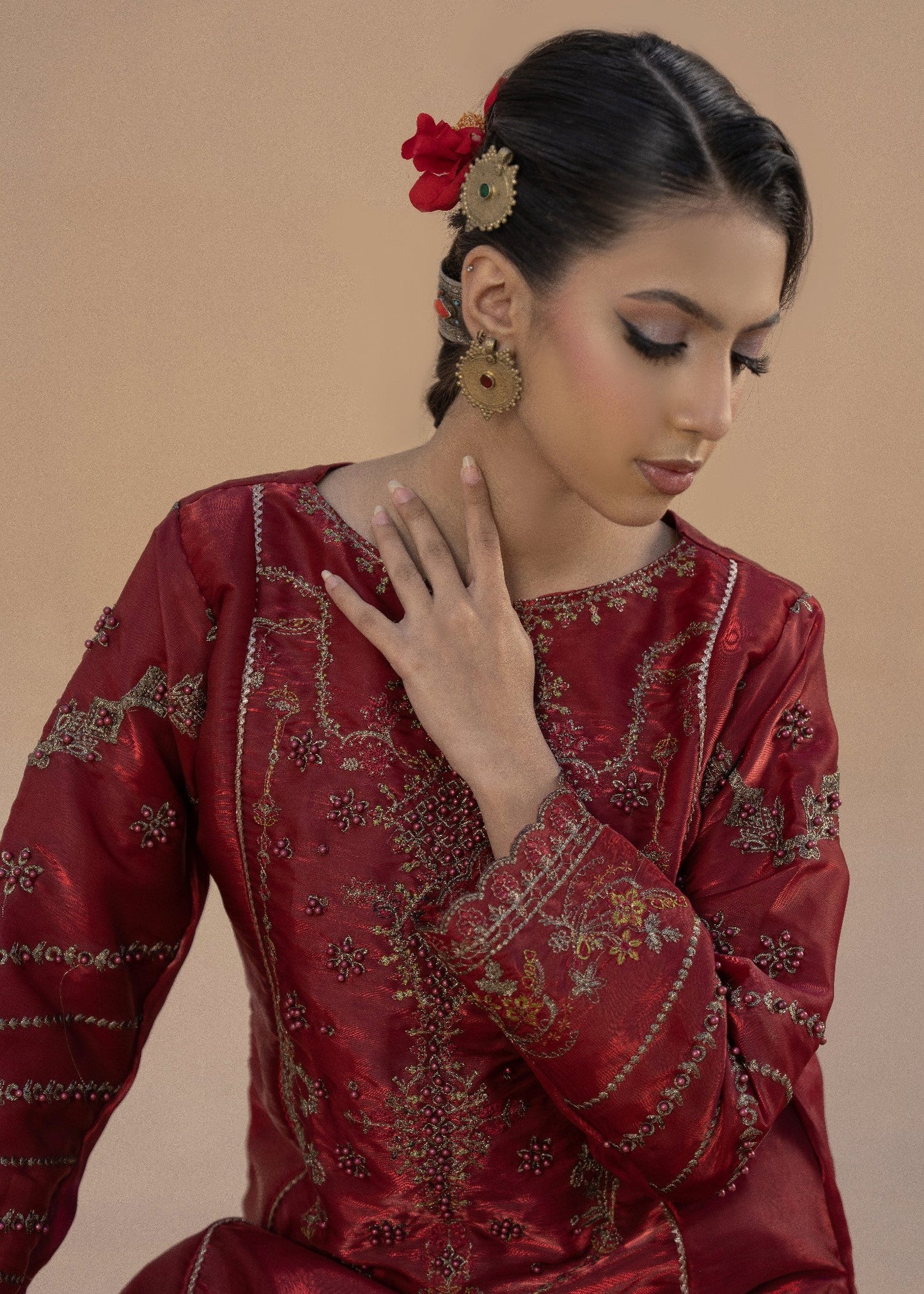 Riya Red | 3pcs Silk