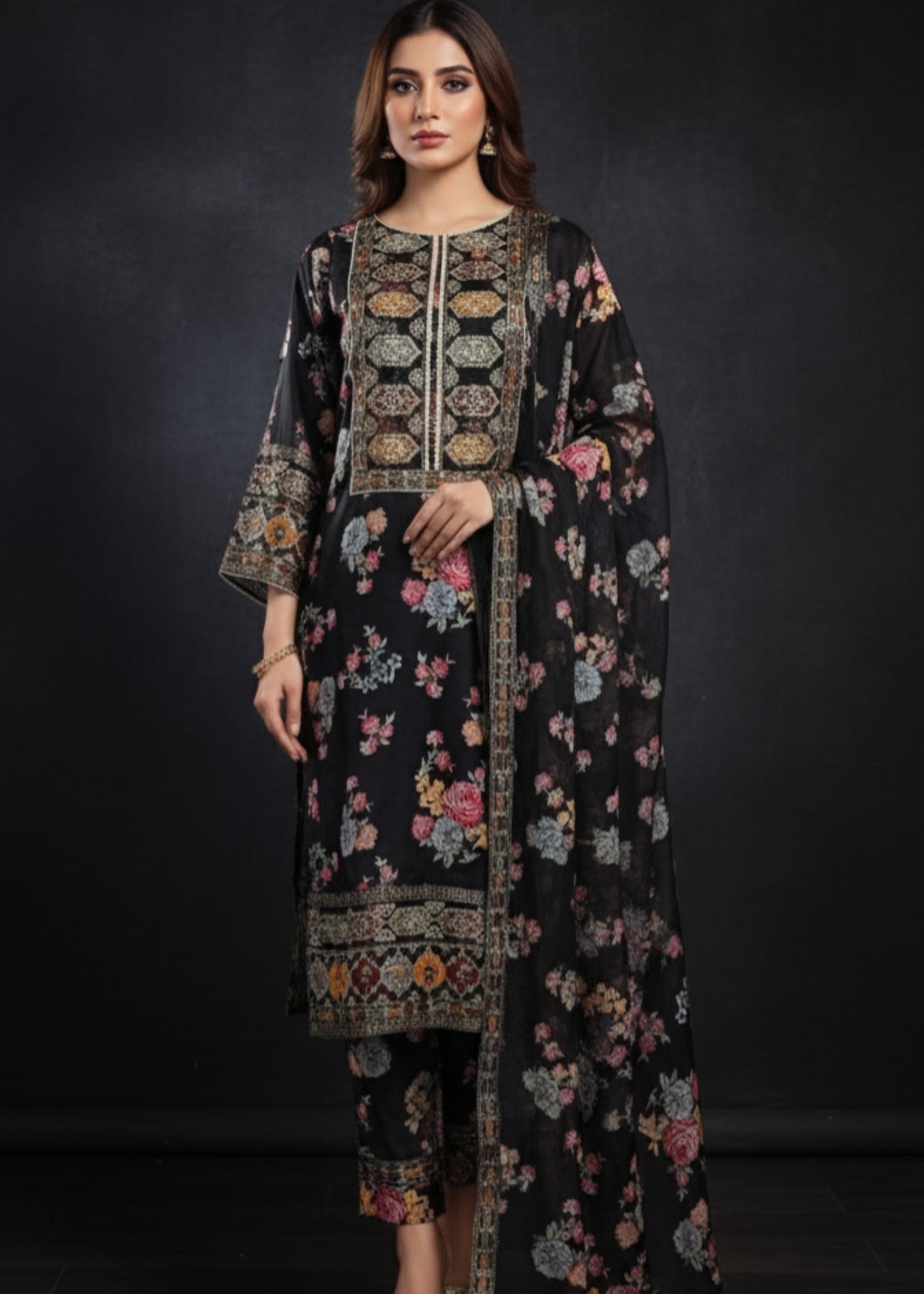 NOOR BLK | 3 pcs Shimoz Silk