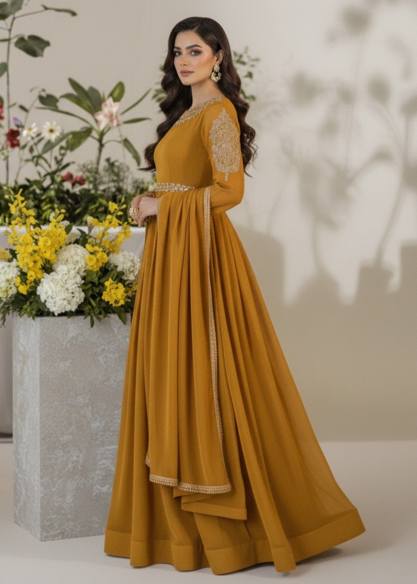 Mustard Bliss | 3pcs Chiffon Maxi