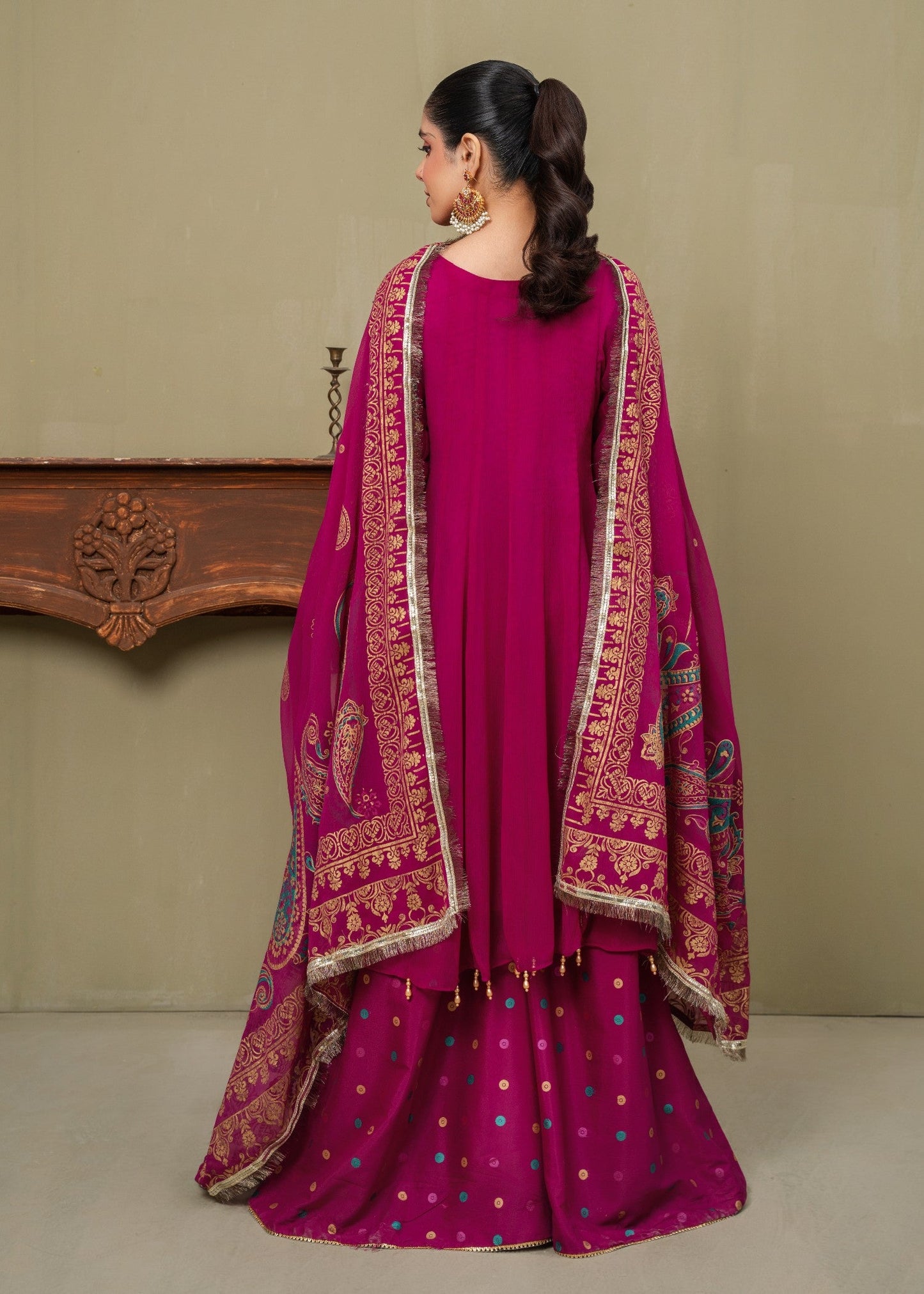 Shocking Dots - 3pc Chiffon Frock