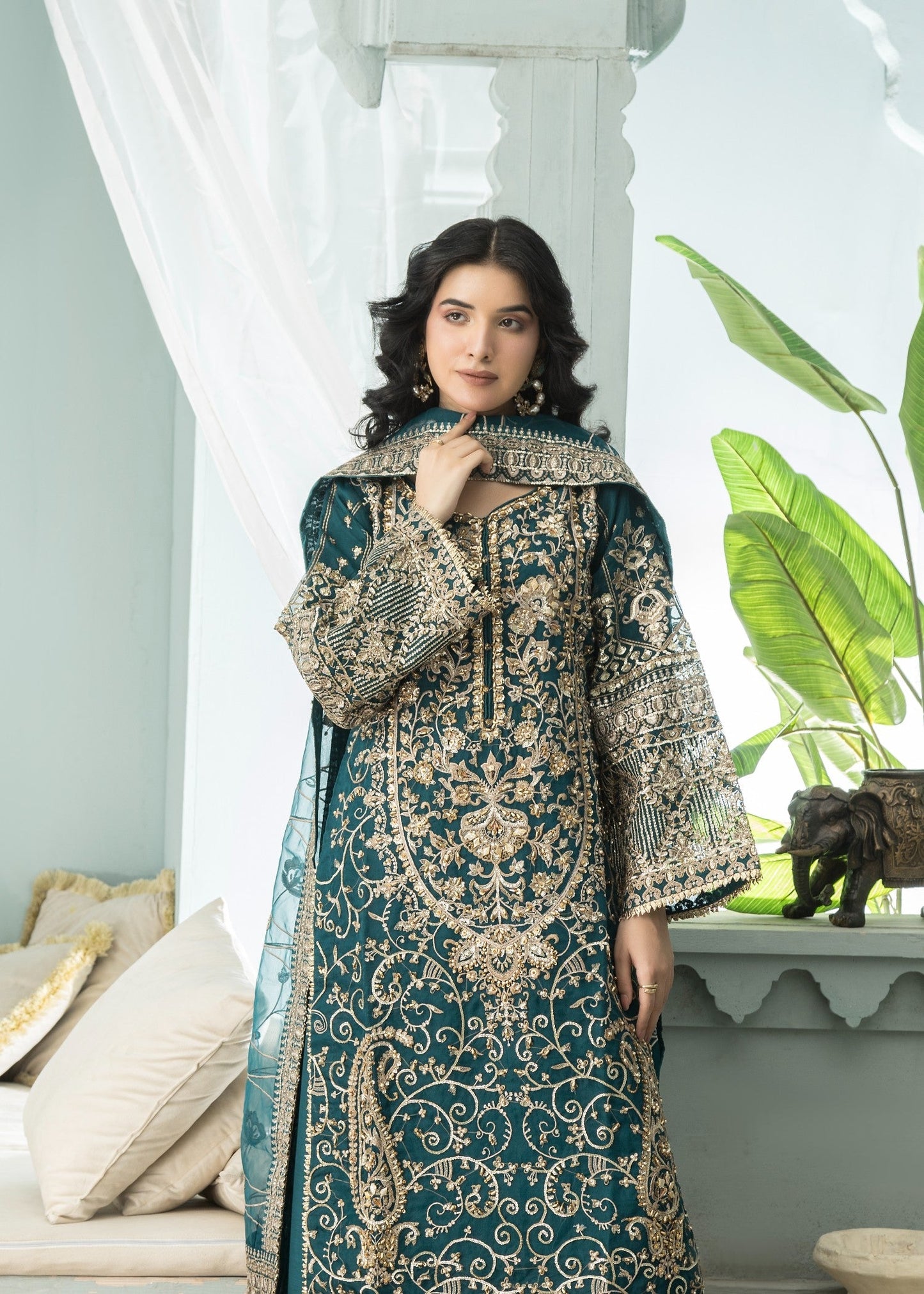 Taara Teal | 3pcs Organza