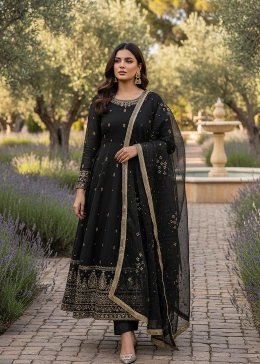 Black Bloom | 3pcs Kattan Silk Maxi