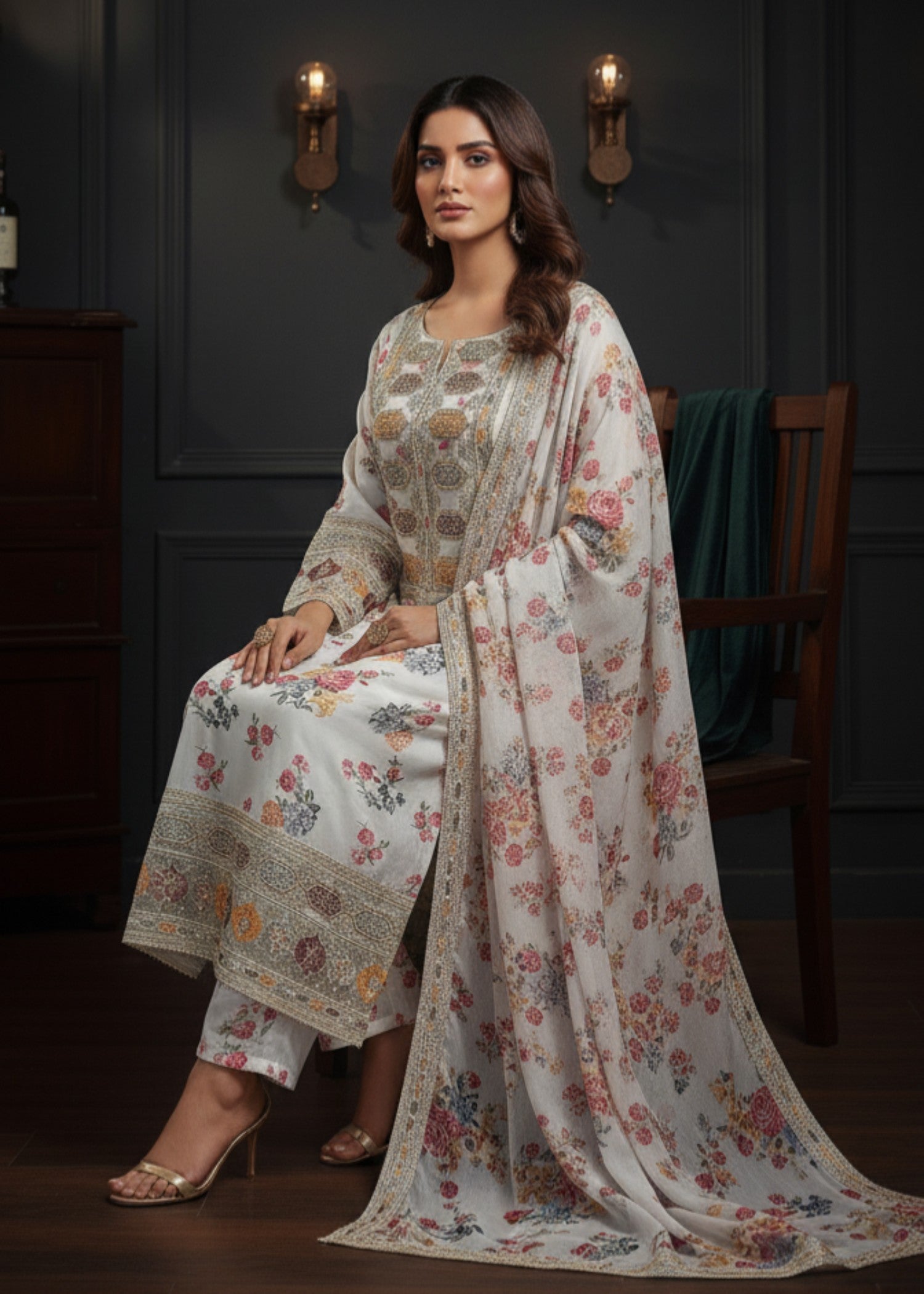 NOOR OFF WHITE | 3pcs Shimoz Silk