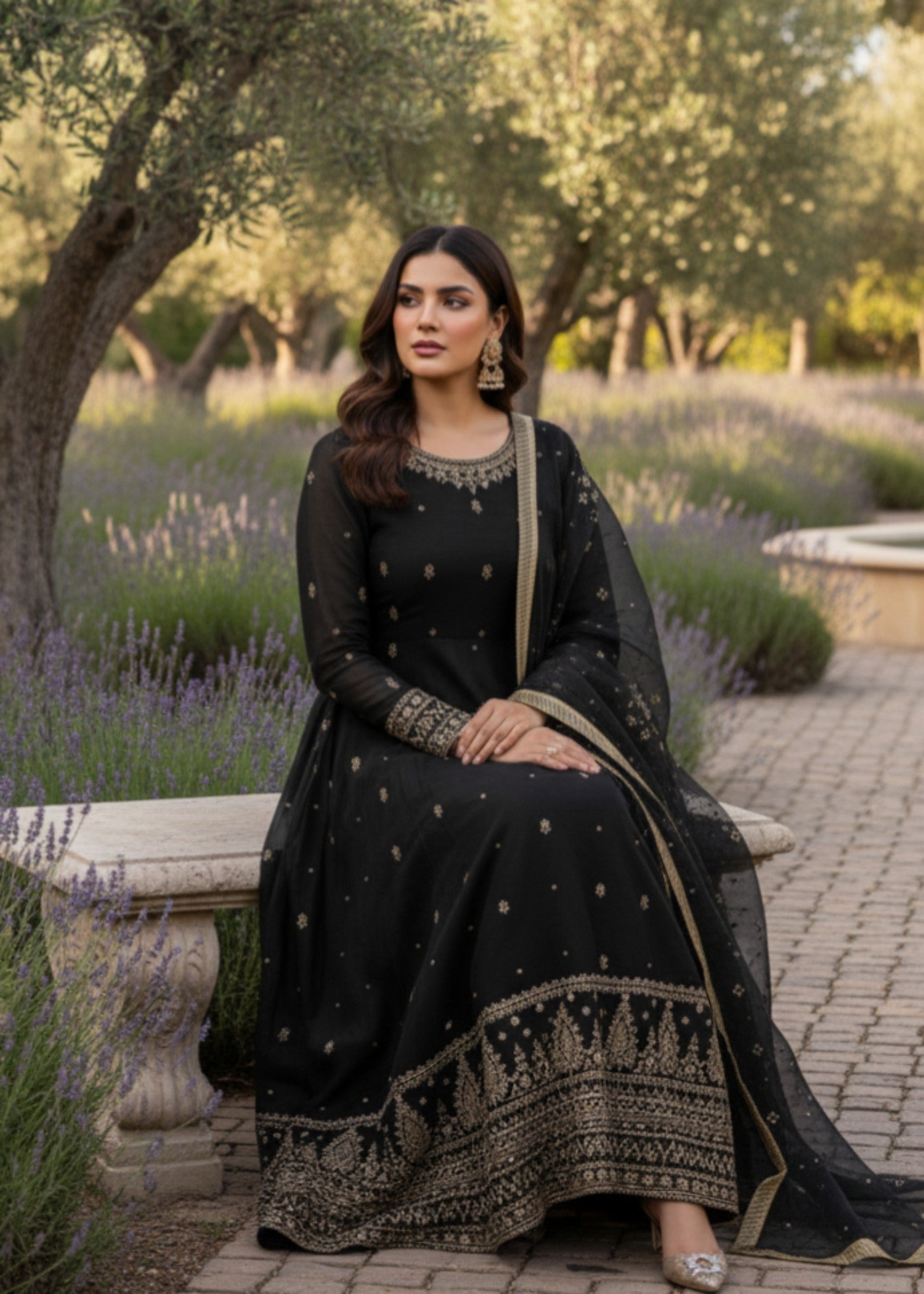 Black Bloom | 3pcs Kattan Silk Maxi
