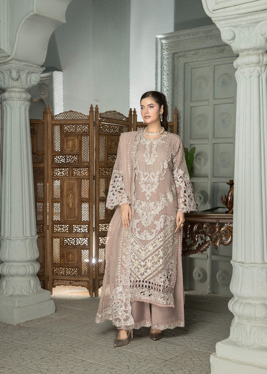 Mehru Mauve | 3pcs Organza