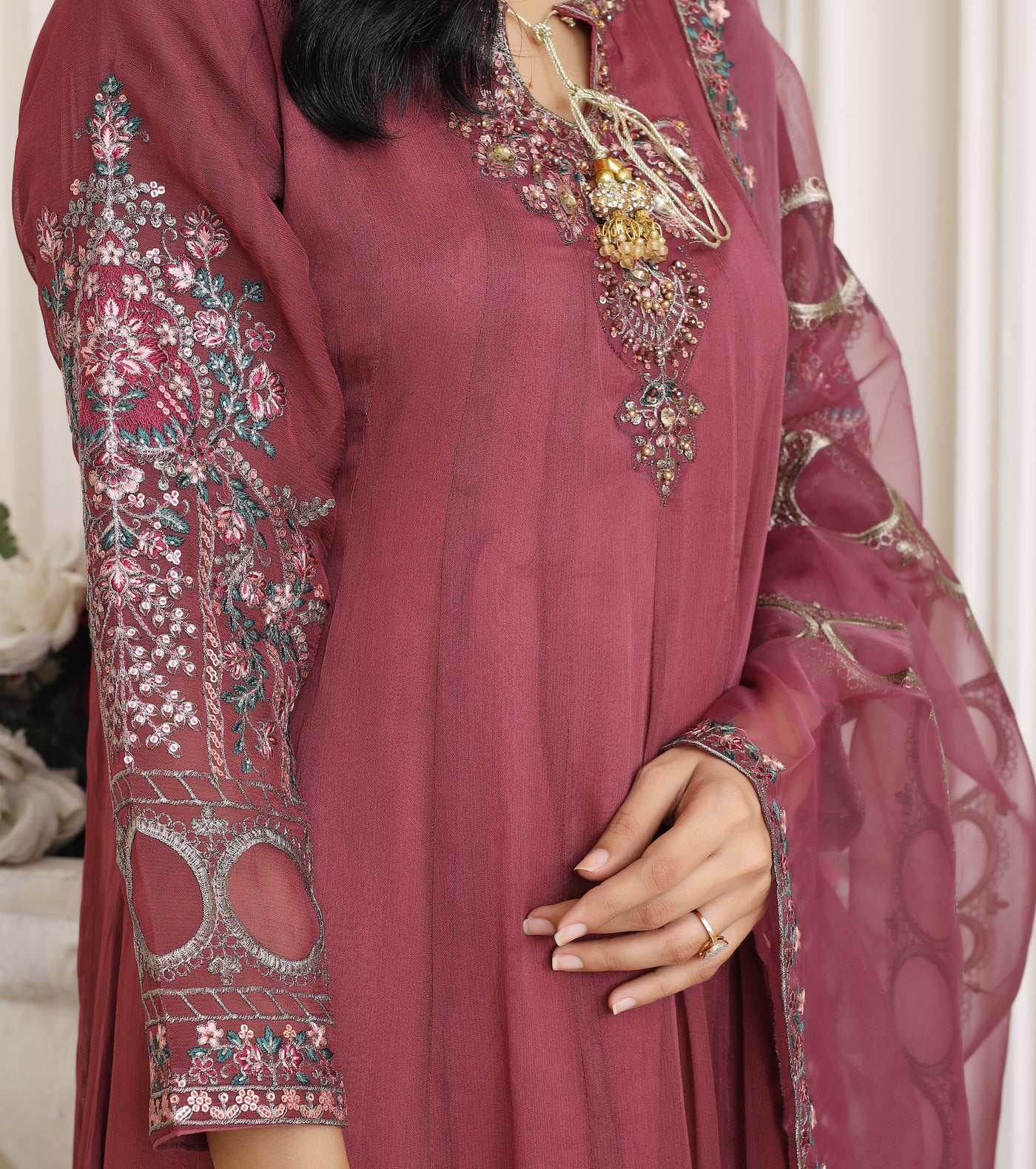 The Rose Radiance - 3 piece Chiffon