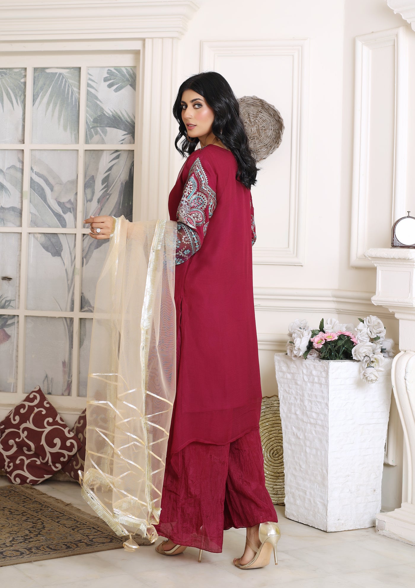 Ruby Reverie - 3 piece Chiffon