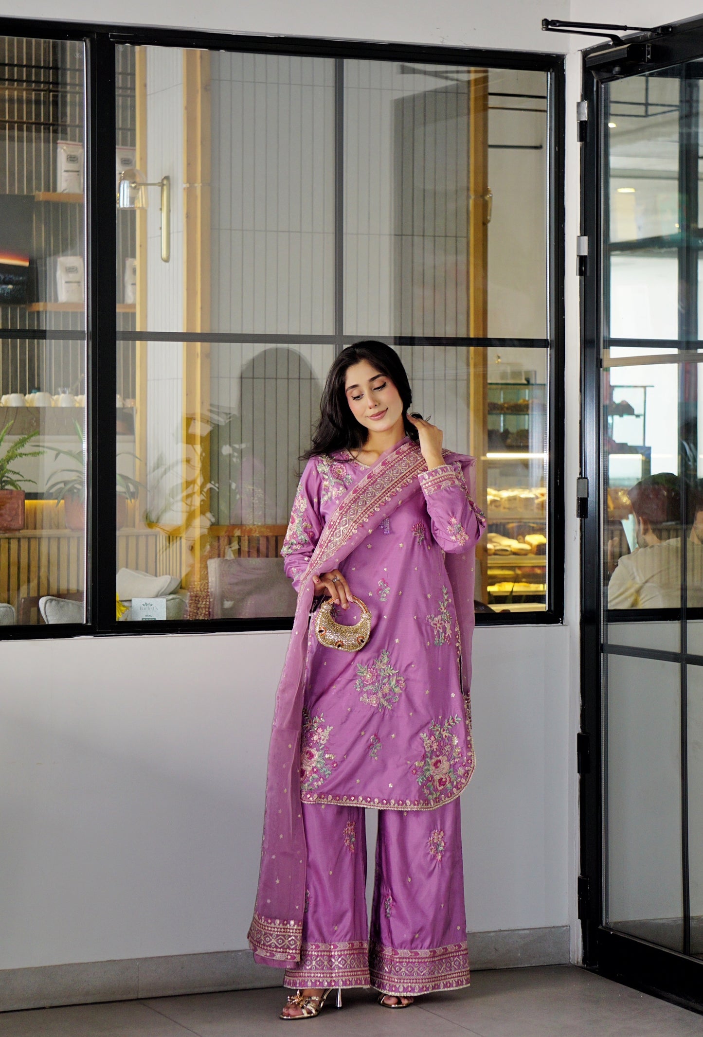 Lilac Gul - 3pcs Silk Kurta Set