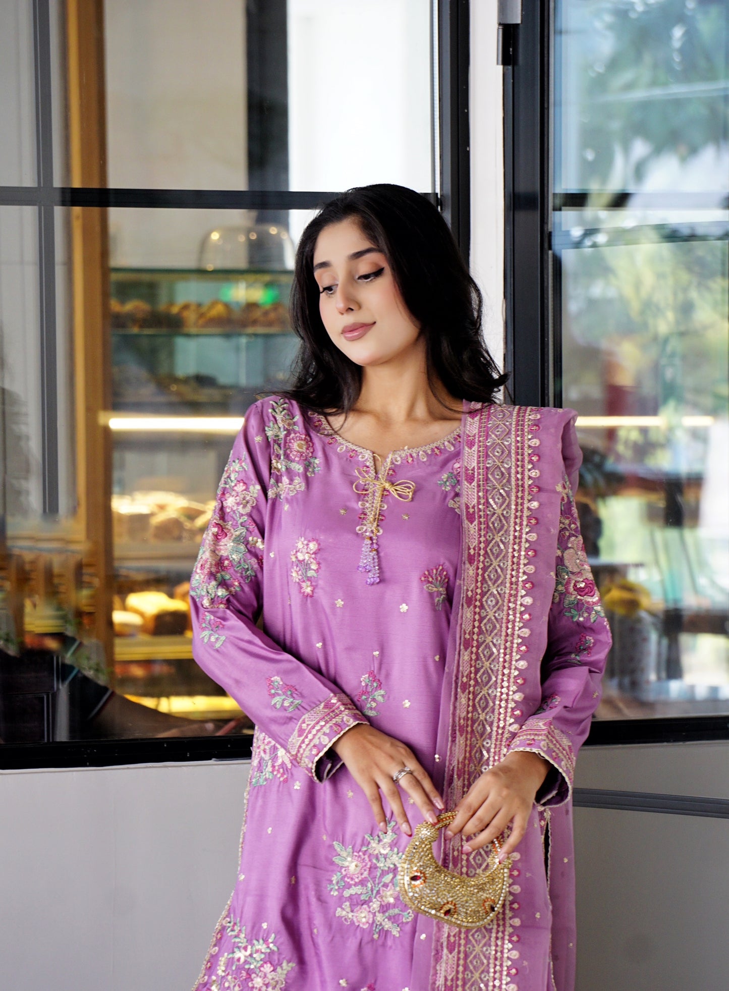 Lilac Gul - 3pcs Silk Kurta Set