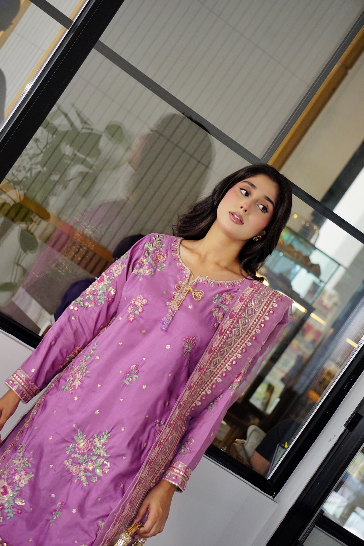 Lilac Gul - 3pcs Silk Kurta Set