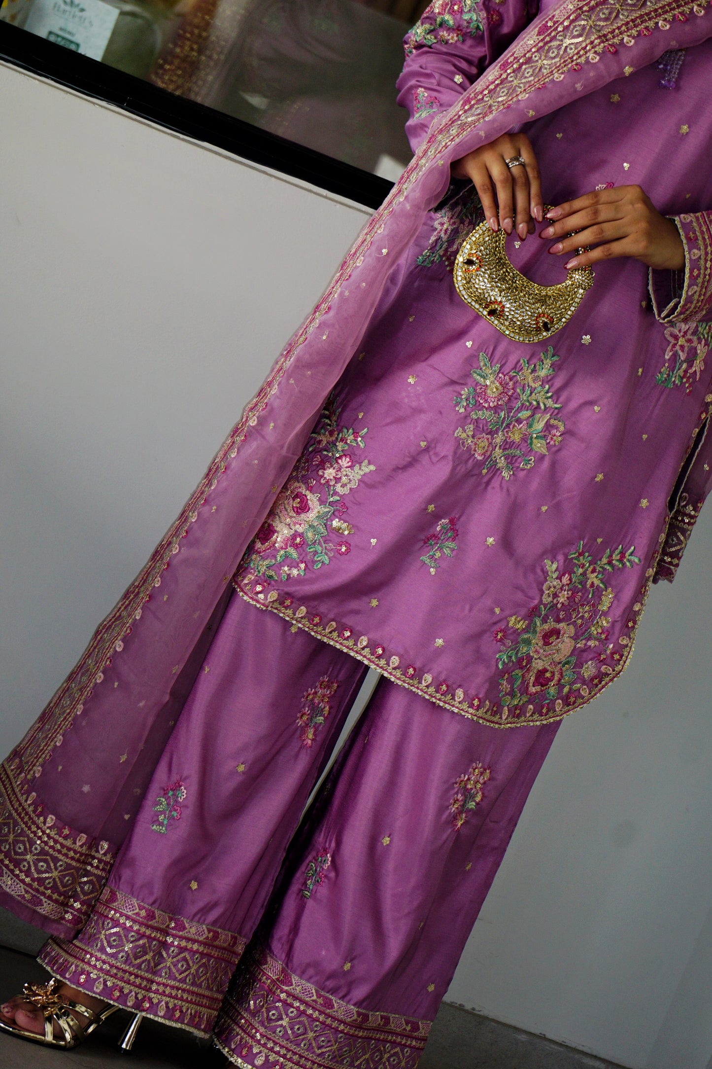 Lilac Gul - 3pcs Silk Kurta Set